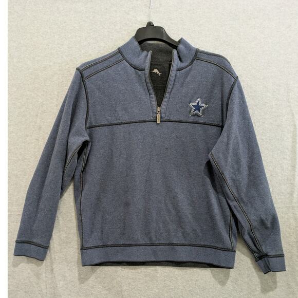 Dallas Cowboys NFL Football Tommy Bahama Reversible Sweatshirt Mens‎ M Blue Gray - Picture 1 of 16